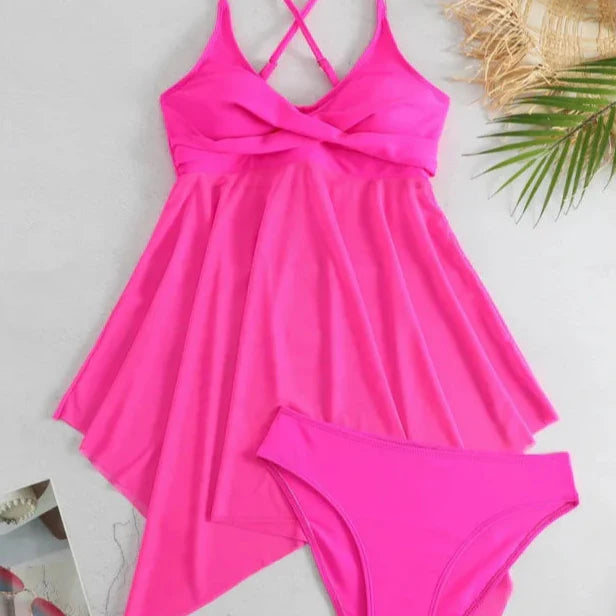 Lina™️ | Sporty og Feminin Tankini til Strand og Basseng