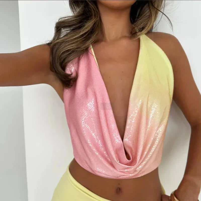 Maya™️ | Paljettsett med Halterneck og Bodycon Miniskjørt