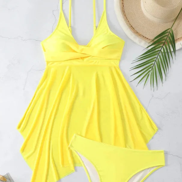 Lina™️ | Sporty og Feminin Tankini til Strand og Basseng