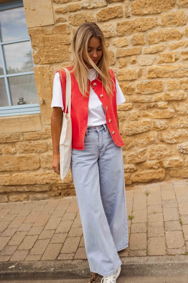 Hedda™ | Sommerlig Vestdesign i Strukturert Stoff