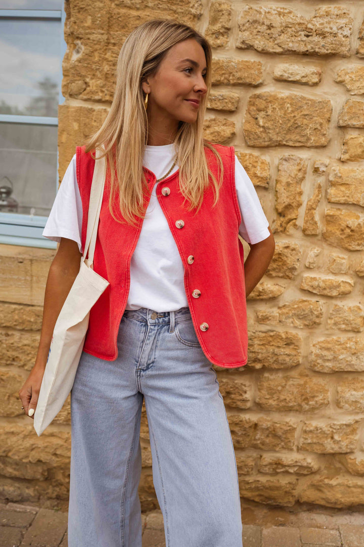 Hedda™ | Sommerlig Vestdesign i Strukturert Stoff