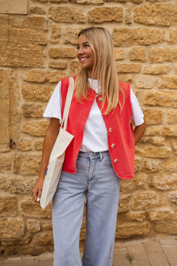 Hedda™ | Sommerlig Vestdesign i Strukturert Stoff