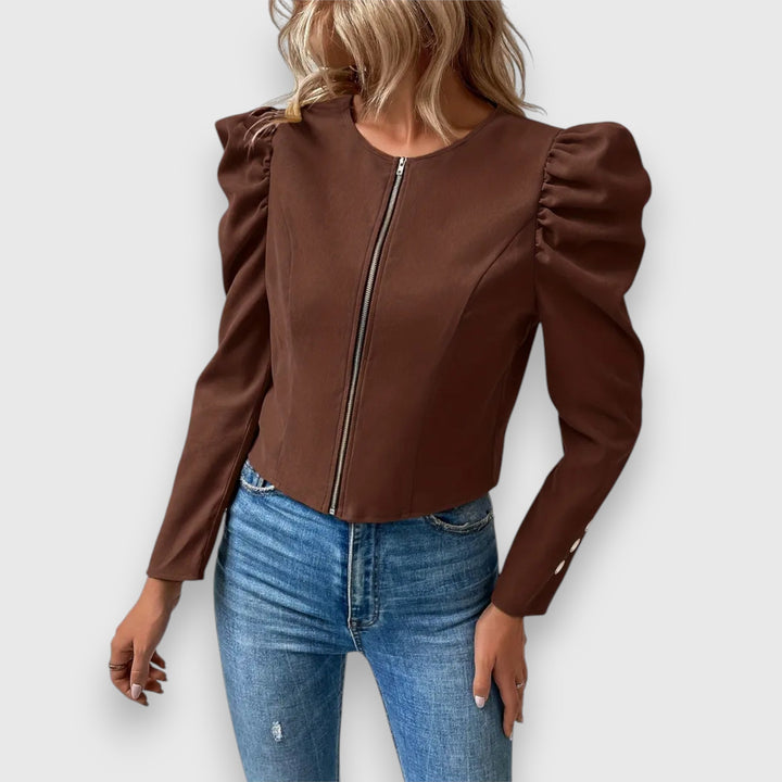 Lucia™️ | Myk og Stilfull Jakke med Feminine Puffe-ermer