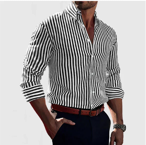 Marco™️ | Stripet Herreskjorte med Tidløs Eleganse